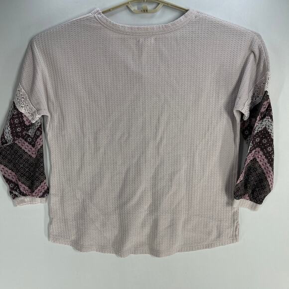 Maurices Women Top Large L Pink Bohemian V-Neck Lightweight Casual - Picture 5 of 7